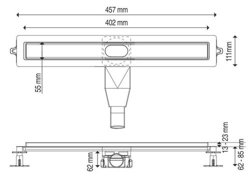 cumpără Trap de duș Wirquin Flat Linear 400mm 30950218 în Chișinău 