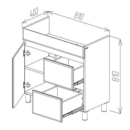cumpără Dulap pentru lavoar Bayro Urbano Isik 850 серый камень în Chișinău 