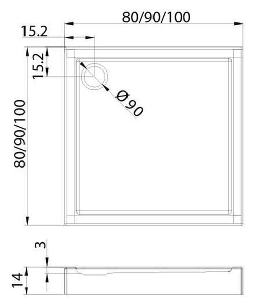 cumpără Cadița de duș New Trendy Columbus Quadra90x90x14 B-0107 în Chișinău 