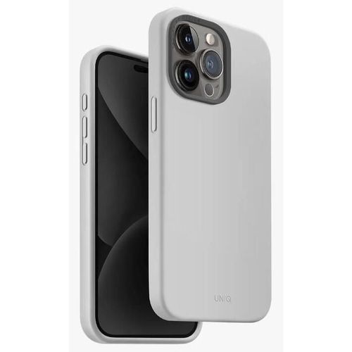купить Чехол для смартфона UNIQ iPhone 15 Pro Max Hybrid Magclik Charging Lino Hue, Grey в Кишинёве 