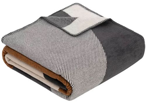 купить Домашний текстиль s.Oliver 2597/830 Jacquard Decke Dark grey/curry в Кишинёве 