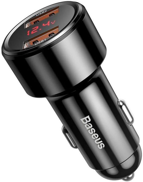 cumpără Încărcător pentru automobil Baseus CCMLC20A-01 1*USB-A+1*USB-A 45W, Magic Series, Digital Display, Black în Chișinău 