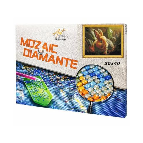 купить Картина по номерам Art Gallery GB87739 Mozaic cu diamante 30x40cm Iepuras dragut in padure в Кишинёве 