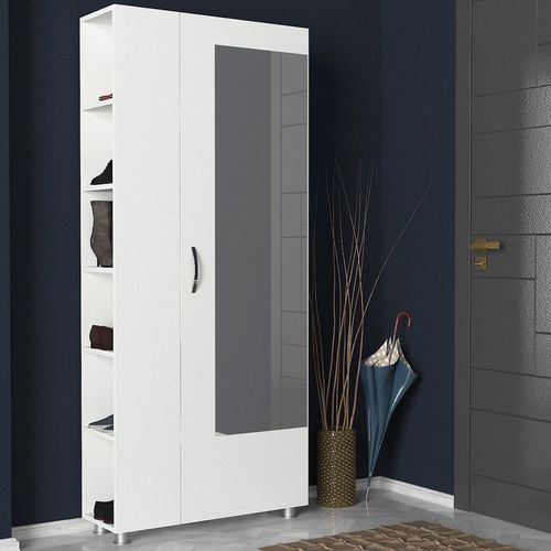 cumpără Mobilă pentru antreu Trendy Meyra, Alb, 80x185x29cm (GTR005913) în Chișinău 