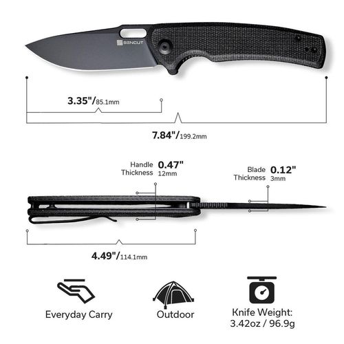 купить Нож походный Sencut S20065-3 Vesperon, mâner Micarta, Liner Lock в Кишинёве 