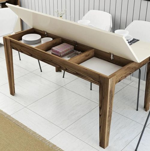 cumpără Masă Trendy Milan 517-Nuc, Crem 145x75x88cm în Chișinău 