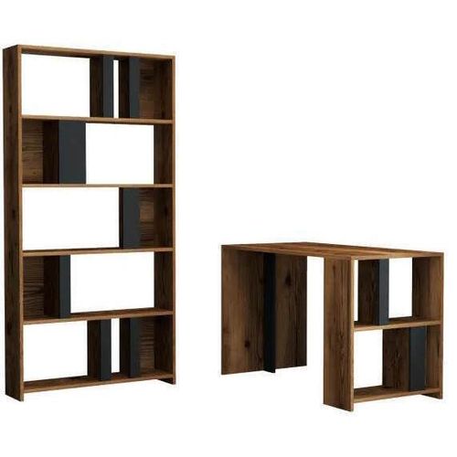 купить Офисный стол Trendy Lima, Nuc, Antracit, cu raft в Кишинёве 