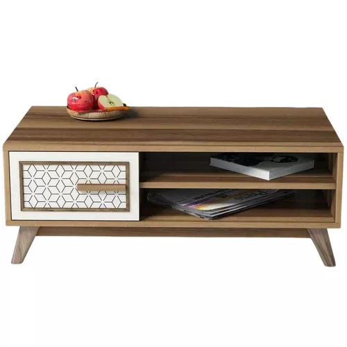 купить Журнальный столик Trendy Айла, орех, кремовый 105x38x60 см в Кишинёве 