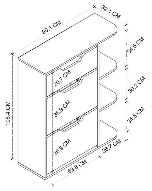 cumpără Raft pentru încălțăminte Bofigo 18-35-41 Oak/White în Chișinău 