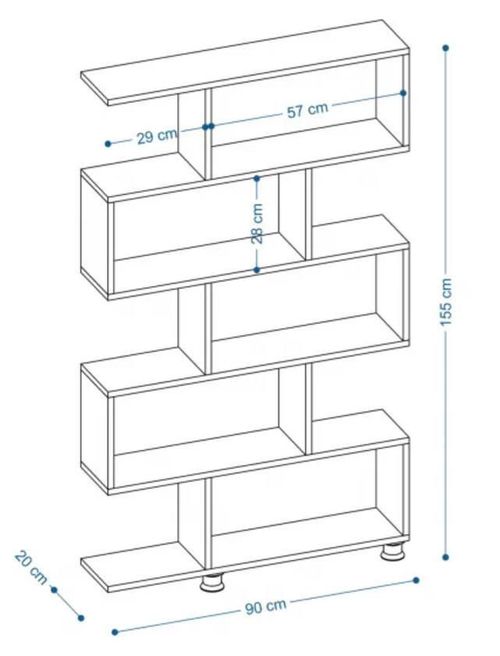 cumpără Raft de birou Trendy Nilufer, Nuc 90x156x20cm, raft de carti în Chișinău 