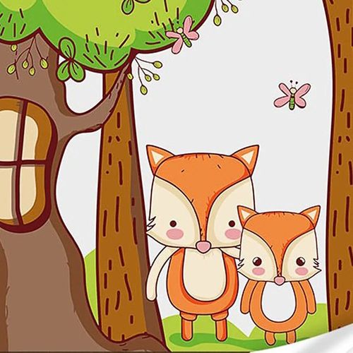 купить Картина по номерам Strateg R18 /26 (ES0873)(72960) Drăguț familie de vulpi, 30x30 cm в Кишинёве 