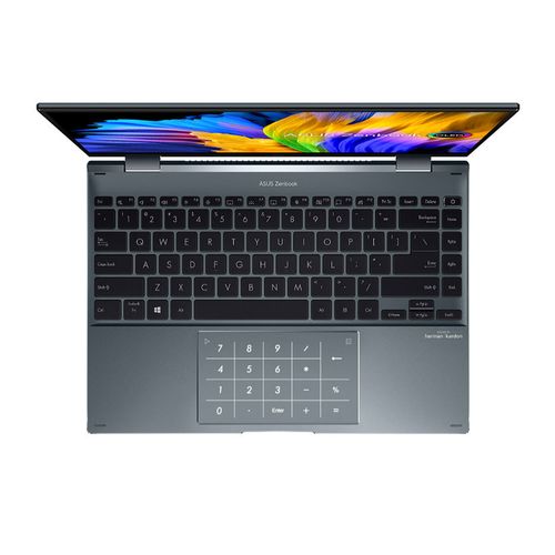 купить Ноутбук 14 ASUS ZenBook 14 Flip OLED UP5401EA Pine Grey, Intel i5-1135G7 2.4-4.2Ghz/8GB/SSD 256GB M.2 NVMe/Intel Iris Xe Graphics/WiFi 6 802.11ax/BT5.0/HDMI/HD WebCam/Illum. Keyb./Number Pad/14 Touchscreen OLED WQXGA+ NanoEdge (2880x1800)/No OS UP5401EA-KN076 в Кишинёве 