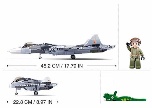 купить Конструктор Sluban B0986 Model Bricks Su-57 Fighter 2in1 в Кишинёве 