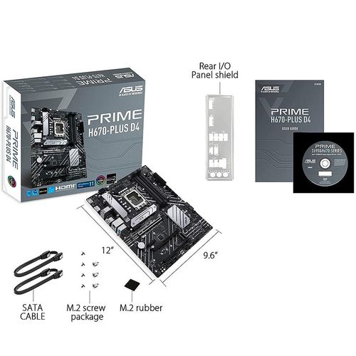 cumpără Placa de baza ASUS PRIME H670-PLUS D4 Intel H670, LGA1700, Dual DDR4 5066MHz, 2xPCIe 4.0 x16, PCI-E 3.0 x16, DP/HDMI, USB3.2 Type-C, NVMe RAID, SATA RAID, 3 x M.2 slots PCIe 4.0 x4, Intel Optane, SB 8-Ch., 2.5Gb Ethernet, AURA Sync în Chișinău 