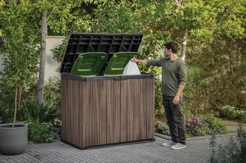 cumpără Căsuţă de grădină Keter 57682 Deco SIO Darwin 1150L, 141x82x120cm, nuc în Chișinău 