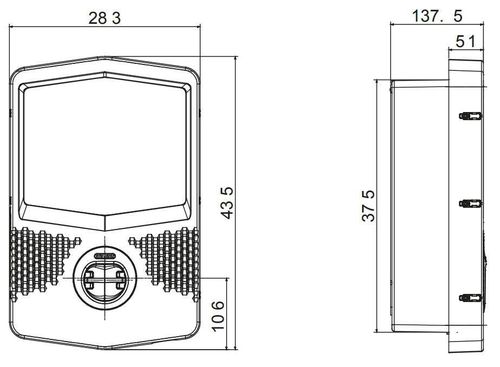купить Зарядная станция Gewiss GWJ3203A WB Icon Prem. Aut. Dlm 11kW T2S IP55 в Кишинёве 