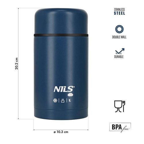 cumpără Termos pentru alimente Nils NC3802 Lunch Thermos 1000ml albastru în Chișinău 