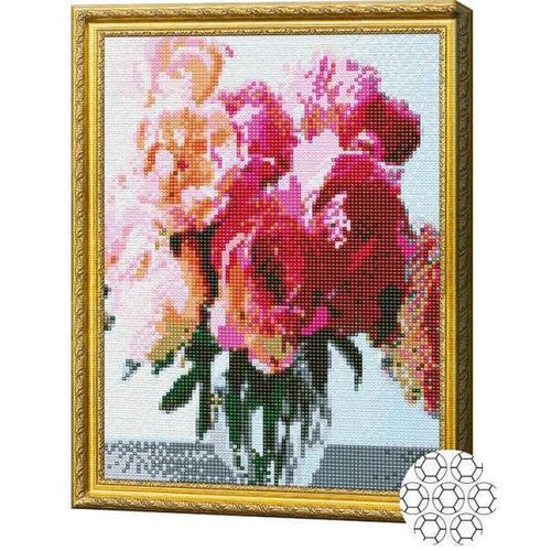 купить Картина по номерам Art Gallery GB83478 Mozaic cu diamante 30x40cm Vaza din sticla cu flori в Кишинёве 