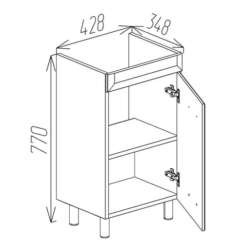 купить Шкаф под умывальник Bayro Allure под умыв. Neon 450 универсальный белый мат в Кишинёве 