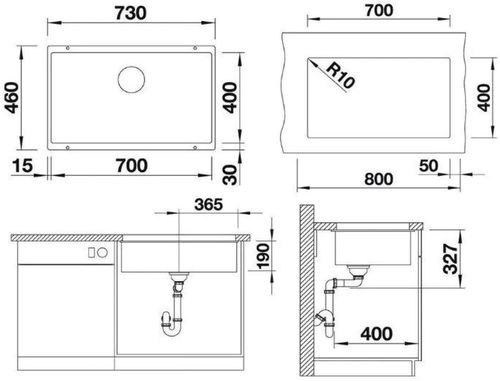 купить Мойка кухонная Blanco Subline 700-U (523436) в Кишинёве 