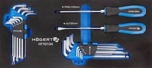купить Система хранения инструментов Hoegert HT7G049-307 Тележка инструментальная 7 ящиков, 307 предмета в Кишинёве 