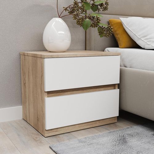 купить Тумбочка Bayro Harmony 550x500x450 сонома фасад белый в Кишинёве 