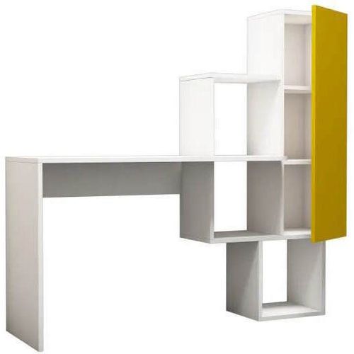 купить Офисный стол Trendy Acelya, alb, galben 145x141x45cm в Кишинёве 