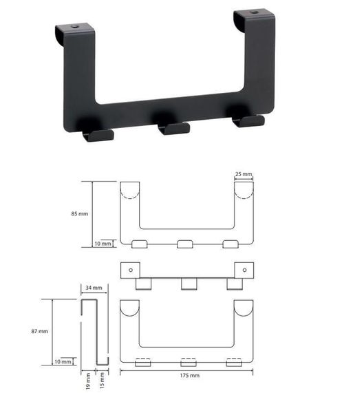 купить Вешалка для ванной Bemeta Dark triplu 101106220 в Кишинёве 