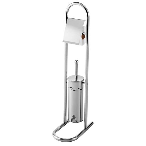 купить Аксессуар для туалета Bisk 02476 Suport stationar perie wc cu suport hirtie igienica crom (baza 1) в Кишинёве 