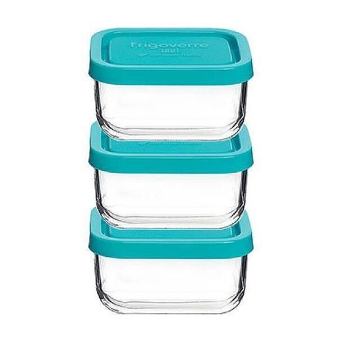cumpără Container alimentare Promstore 24975 Set de 3 recipiente Frigoverre Baby cu capac, 0.345L, 10x10cm, sticla, transparent în Chișinău 