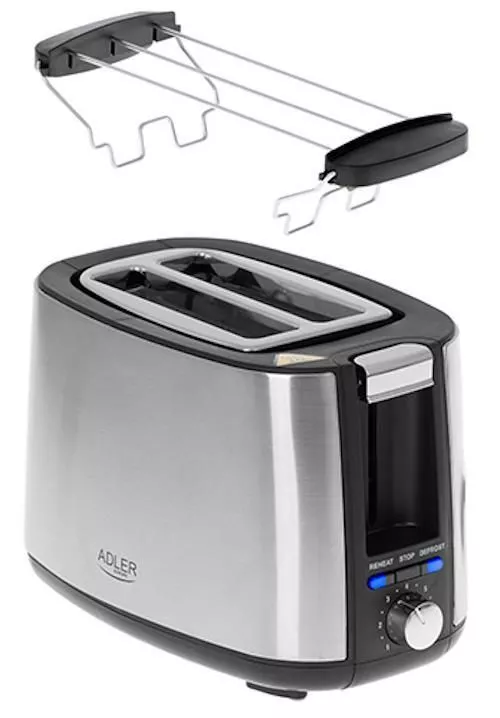 купить Тостер Adler AD 3214 Inox/Black в Кишинёве 
