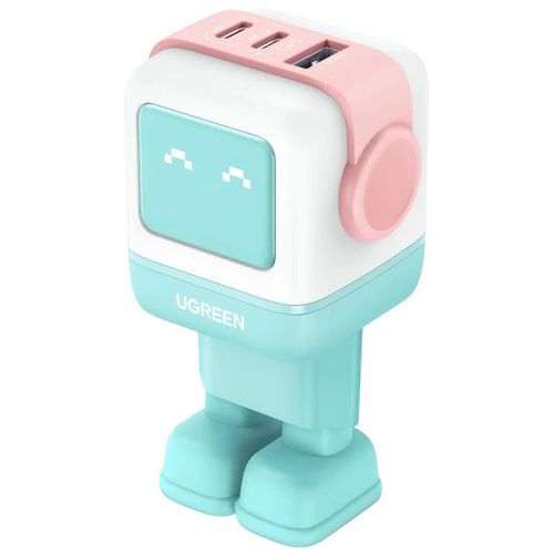 cumpără Încărcător cu fir Ugreen 35855 Nexode Robot GaN Charger USB-A+2*USB-C 65W, Pink Blue în Chișinău 