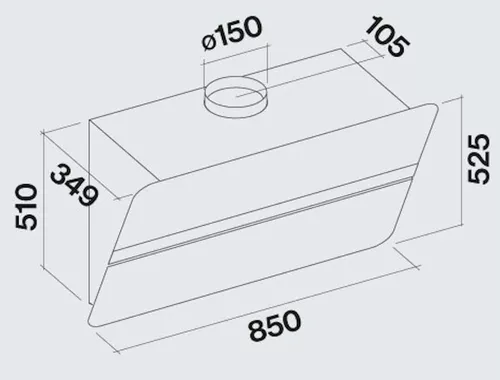 купить Вытяжка Falmec FLIPPER 85 GREEN TECH Black Satin Glass RAL 9005 (with filter pack) в Кишинёве 