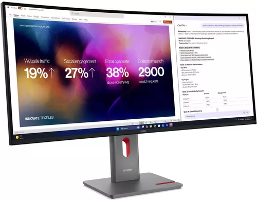cumpără Monitor Lenovo P40WD-40 Curved Black/Grey (64B4XAT1EU) în Chișinău 