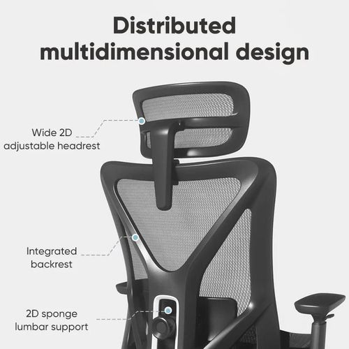 купить Офисное кресло Deli KF230, сетка и обивка, черное в Кишинёве 