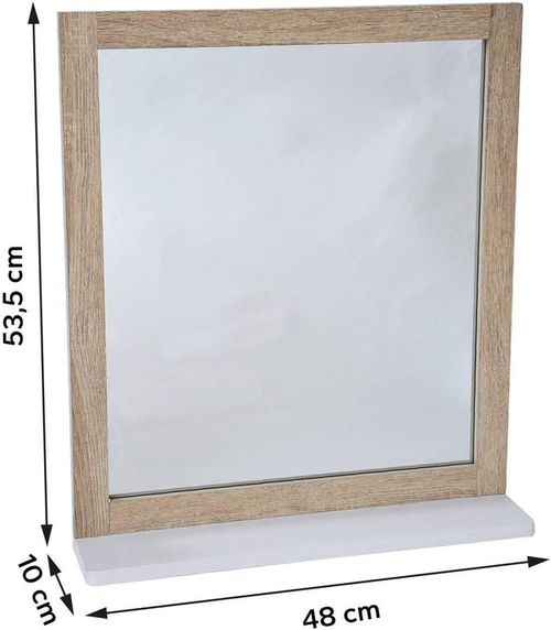 купить Зеркало Tendance 52011 Настенное зеркало 48X53,5X10 см с полкой Tendance Stockholm, МДФ в Кишинёве 