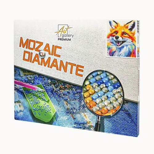 купить Картина по номерам Art Gallery GB87155 Mozaic cu diamante 30x40cm Vulpea fericita в Кишинёве 
