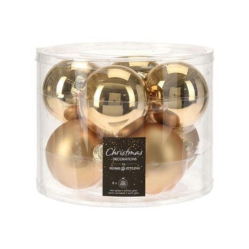 купить Новогодний декор Promstore 29719 Набор шаров стеклянных 8x70mm, цилиндр, золотые в Кишинёве 