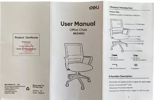 купить Офисное кресло Deli 4502 сетка и обивка, черное в Кишинёве 