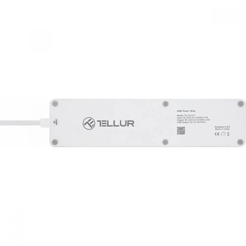 купить Удлинитель электрический Tellur TLL331031, 3 porturi, 4*USB 4A, 2200W, 10A, 1.8m в Кишинёве 