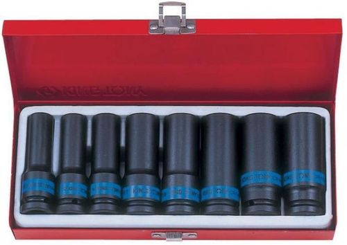 cumpără Set de tubulare, bite, duze King Tony 4410MP01 набор 1/2" ударных головок, глубоких 6 гран. 12-24мм, 8 пр. în Chișinău 