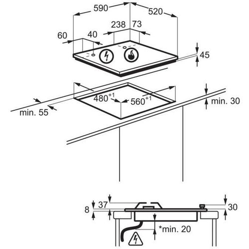 купить Встраиваемая поверхность газовая Zanussi ZGO68410BA в Кишинёве 