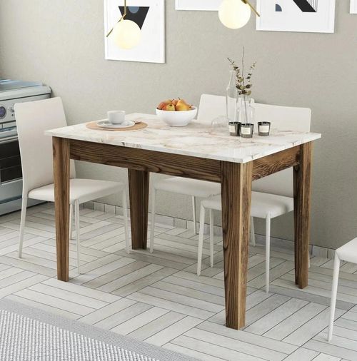 cumpără Masă Trendy Kiev 506-Nuc, Alb 110x75x72cm în Chișinău 