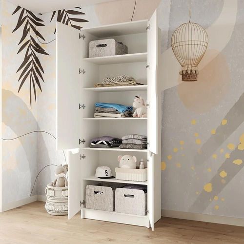 купить Шкаф детский MebelStar LILU 4D 80x40x210 White (MBS-1319) в Кишинёве 