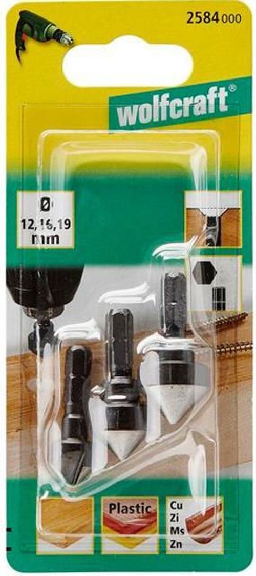 cumpără Set de tubulare, bite, duze Wolfcraft 2584000 Zencuitor otel WS, tija hexagonala 12,16,19mm în Chișinău 