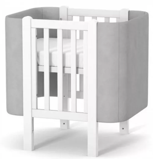 купить Кроватка Veres 05.3.1.212.17 ЛД5 Монако Велюр (бело-серый) в Кишинёве 