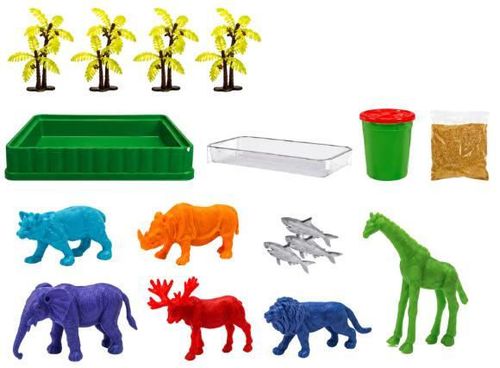купить Набор для творчества Play Toys 3479 DIY Animale din Savană, dioramă cu nisip cinetic (Nikola Tesla) в Кишинёве 