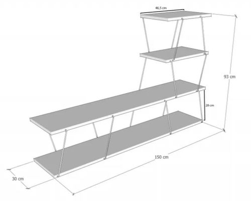 cumpără Comodă TV Trendy Ilgaz, Alb 150x93x30cm în Chișinău 