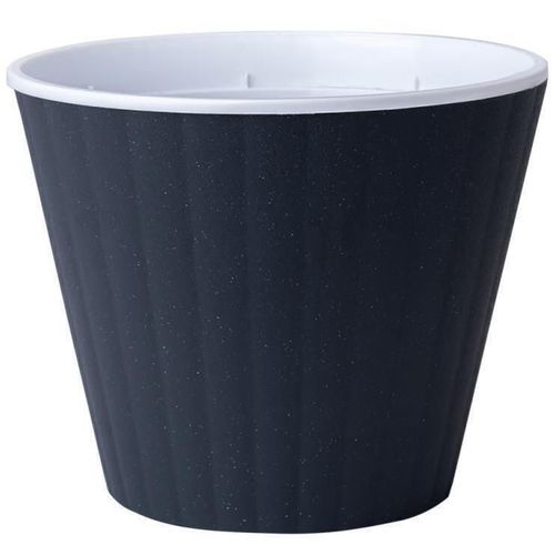 cumpără Ghiveci pentru flori Aleana 114036 Ibis cu fund dublu 17,9x14,7cm, granite / white în Chișinău 