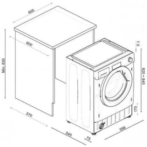 cumpără Mașină de spălat rufe încorporabilă Candy CBW 47D1E-80 în Chișinău 